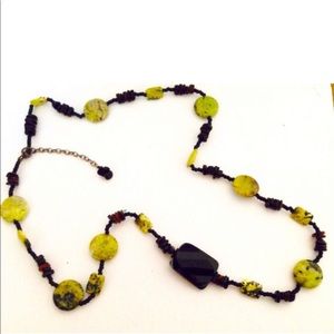 Handmade Genuine Turquoise and Black Jasper Necklace